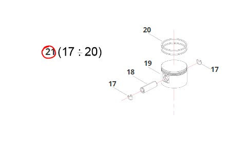 PISTONE COMPLETO DIAMETRO 42 PER DECESPUGLIATORE P45E BLUE BIRD