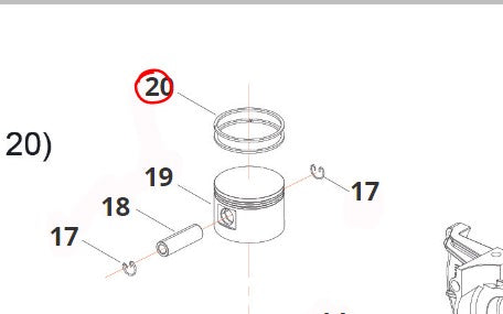 SEGMENTO FASCIA PISTONE DIAM. 42 PER DECESPUGLIATORE P45E BLUE BIRD