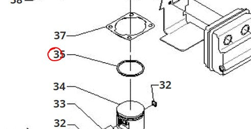 SEGMENTO pistone per decespugliatore P370/350 BLUE BIRD