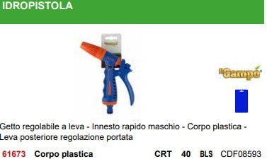 IDROPISTOLA PISTOLA IN PLASTICA IL CAMPO
