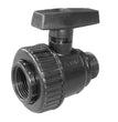 VALVOLA SARACINESCA PLASTICA NERA DA 1" 1/4 FEMMINA/FEMMINA