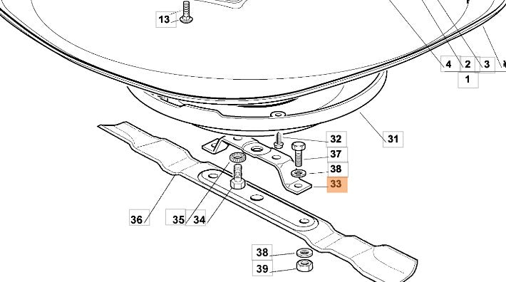 SUPPORTO COLTELLO PER TRATTORINO RASAERBA OM 63 C 6.5