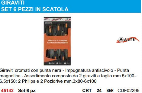 SERIE SET CACCIAVITI DA PZ.6 PUNTA MAGNETICA ALTE
