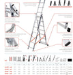 SCALA TRASFORMABILE TRIPLA IN ALLUMINIO AL 435 MT. 4.28 GIERRE