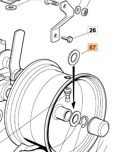 Rondella ricambio per trattorino Oleomac OM65