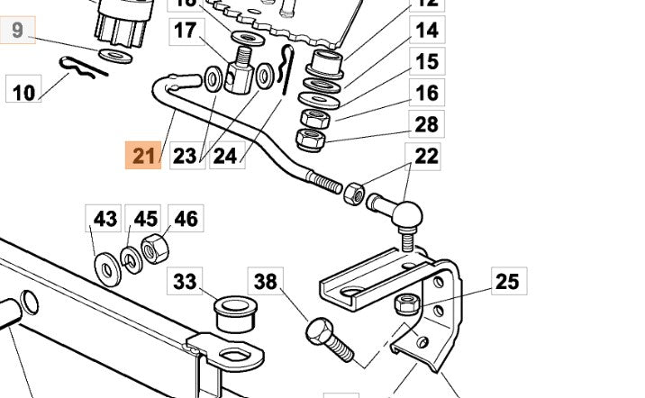 ASTA PER TRATTORINO RAERBA OM 63 C 6.5 V OLEOMAC