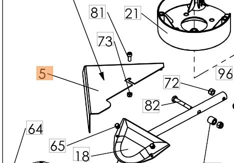 DEFLETTORE LATERALE RICAMBIO PER WB51-VB6 OLEOMAC