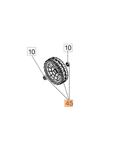 Ruota completa per rasaerba g44pk/tk/g48tk/pk g53 tk confort oleomac