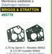 MEMBRANE PER MOTORE BRIGGS E STRATTON 495.770