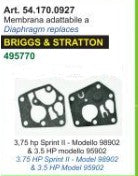 MEMBRANE PER MOTORE BRIGGS E STRATTON 495.770