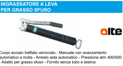 INGRASSATORE ALTE A LEVA PER GRASSO GR.500 SFUSO