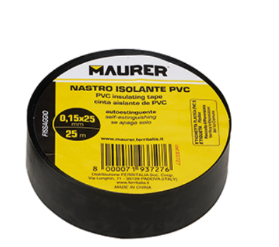 NASTRO ISOLANTE PVC NERO MAURER 25MTX25MM SP 0.15MM