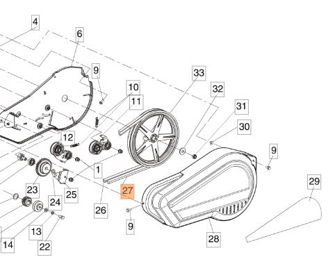 CINGHIA MARCIA AVANTI PER MOTOZAPPA MH 150/170 OLEOMAC EFCO