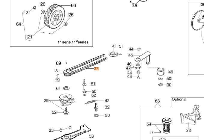 CINGHIA PER RASAERBA LUX55 /MAX53 TBX ALLROAD OLEOMAC EFCO