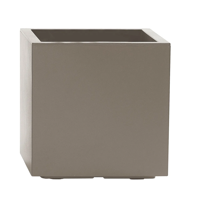 VASO KEBE QUADRO GREENER CM.40 CON RISERVA ACQUA,RUOTE TORTORA