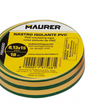 NASTRO ISOLANTE PVC GIALLO/VERDE MAURER 10 MTX15 MM SP.0.13 MM
