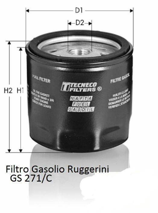 Filtro carburante per Ruggerini RD80-RD51 FBN1565