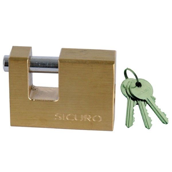 LUCCHETTO RETTANGOLARE IN OTTONE MM.50