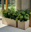 VASO KEBE QUADRO GREENER CM.40 CON RISERVA D'ACQUA BEIGE RUOTE DUNE