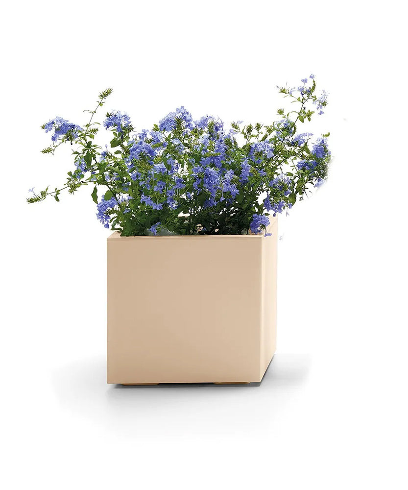 VASO KEBE QUADRO GREENER CM.40 CON RISERVA D'ACQUA BEIGE RUOTE DUNE