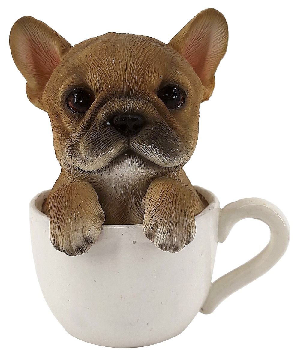 CANE BULLDOG IN TAZZA CM.10 IN VETRORESINA ANTICO MESTIERE