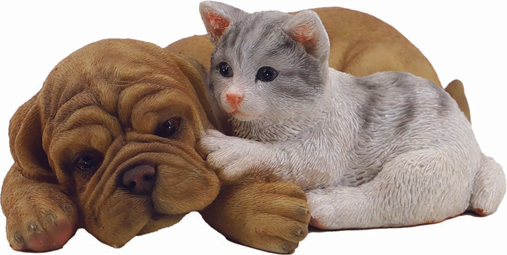 COPPIA ANIMALI CM.19 CANE E GATTO ANTICO MESTIERE