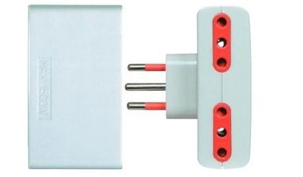 ADATTATORE SPINA ITALIA 10A PRESA QUADRUPLA