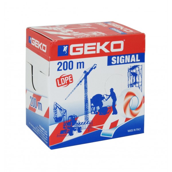 NASTRO SEGNALETICO ROSSO E BIANCO GEKO 200 METRI
