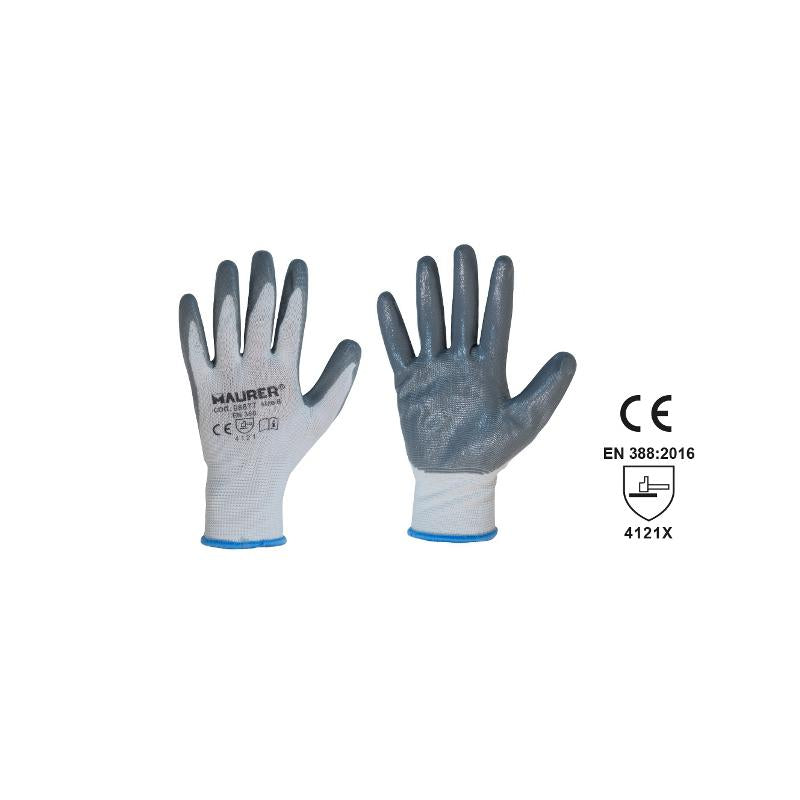 GUANTI LAVORO NITRILE GRIGIO GLOVEX TG.11 MAURER