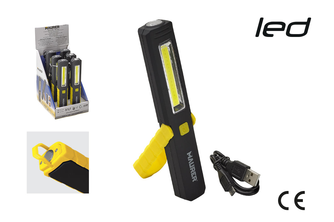TORCIA LED PIEGHEVOLE C/CALAMITA MAURER BATTERIA RICARICABILE USB