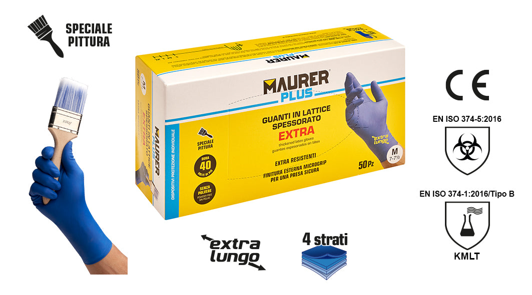 GUANTI MONOUSO LATTICE EXTRA TG.XL DOPPI MAURER PLUS(CONF.50 PZ.)