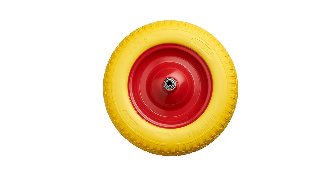 RUOTA PIENA GIALLA PER CARRIOLA MAURER 350MM INTERASSE 150MM