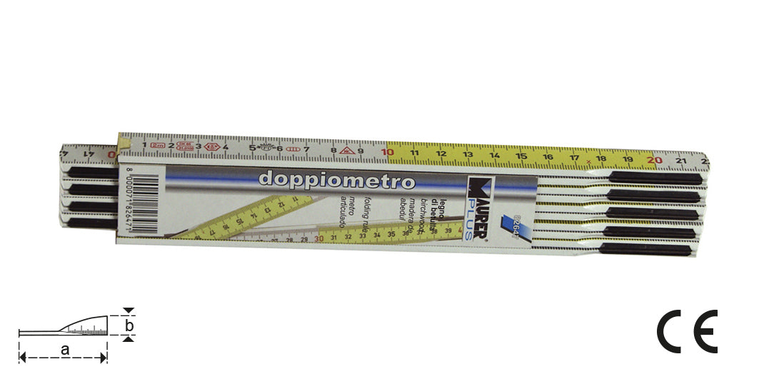 DOPPIOMETRO LEGNO BETULLA BIANCO/GIALLO MAURER PLUS