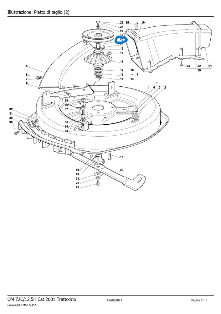 ALBERO PER TRATTORINO RASAERBA OM 72C/12,5H/KM/M 13 H OLEOMAC