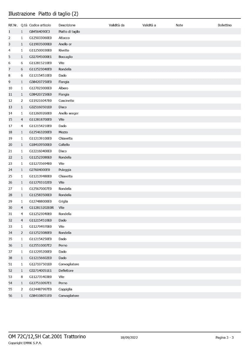 ALBERO PER TRATTORINO RASAERBA OM 72C/12,5H/KM/M 13 H OLEOMAC
