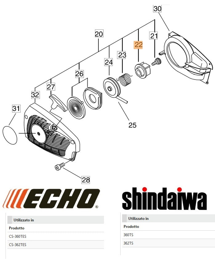 INNESTO AVVIAMENTO PER MOTOSGEA 360-362 SHINDAIWA