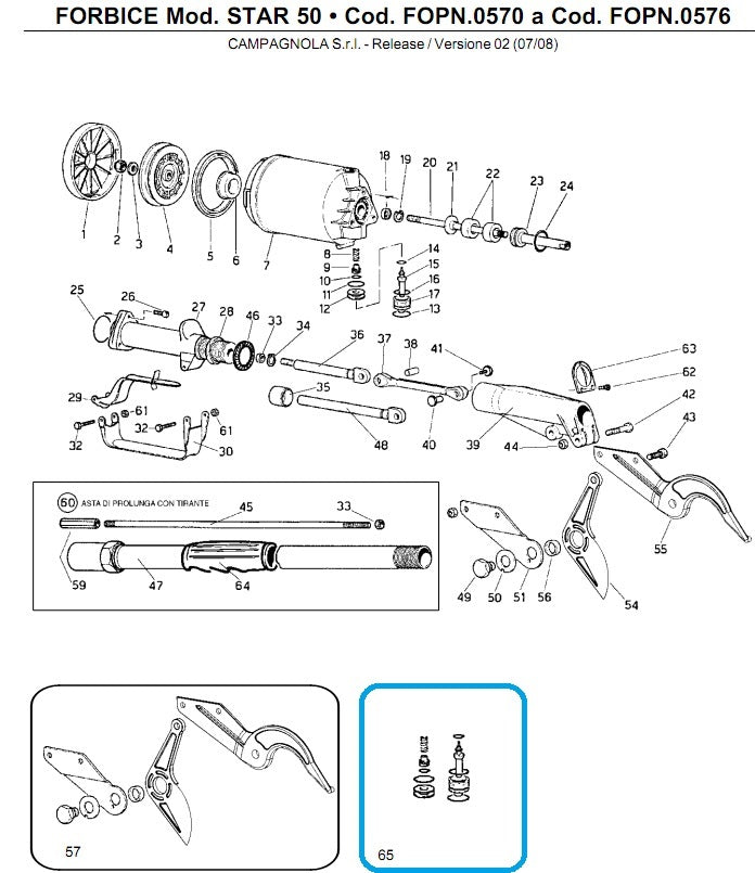 KIT INTERNO VALVOLE F6  FORBICE CAMPAGNOLA