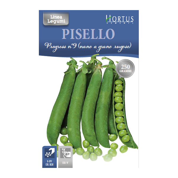 PISELLO PROGRESS N°9 (NANO A GRANO RUGOSO) SCATOLA DA 250 GR.