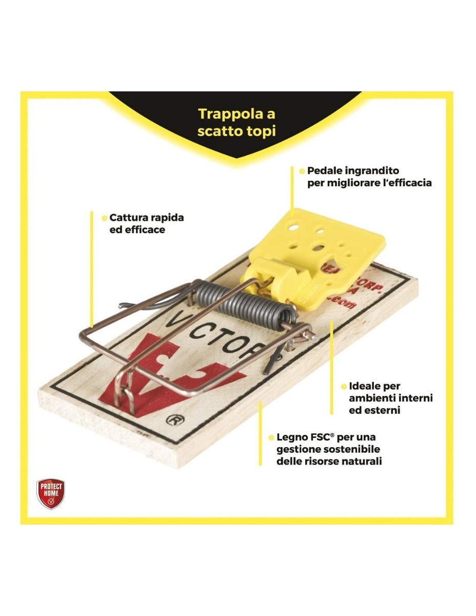 TRAPPOLA PER TOPI CON 2 TRAPPOLE PROTECT HOME