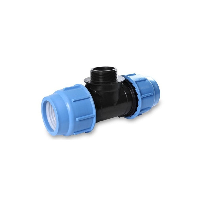 TEE A 90°25 X 3/4X 25 MASCHIO A COMPRESSIONE TUBO POLIETILENE PN16