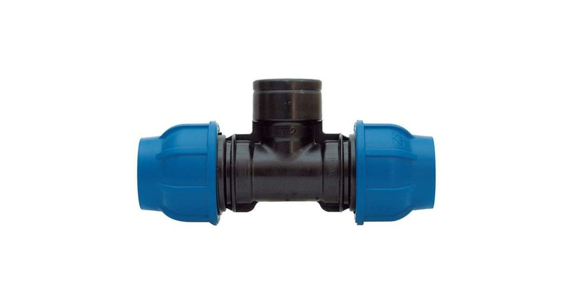 TEE A 90° 32X1"X32 FEMMINA A COMPRESSIONE TUBO POLIETILENE PN16