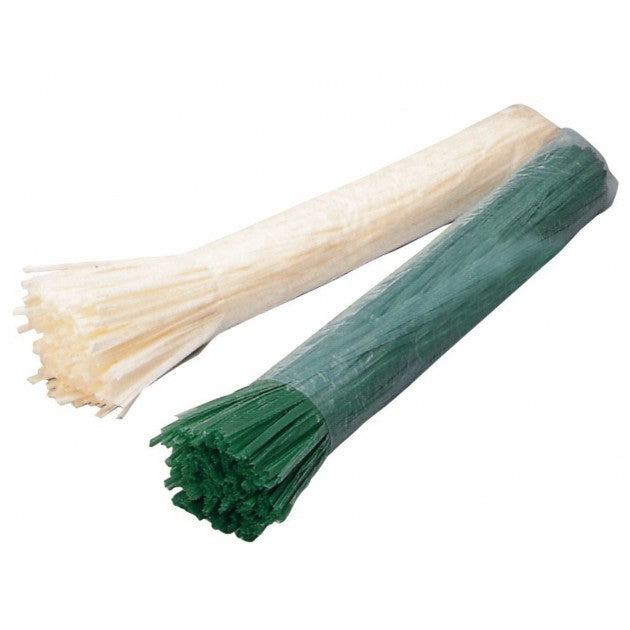 RAFFIA SINTETICA CM.100 BIANCA/VERDE CILLI SPEZZONI PRETAGLIATI