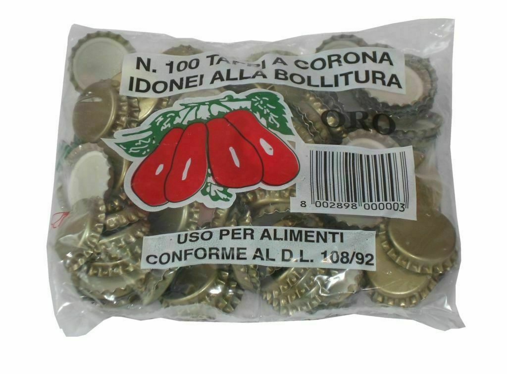 Tappi corona idonei alla bollitura conf.100 pz