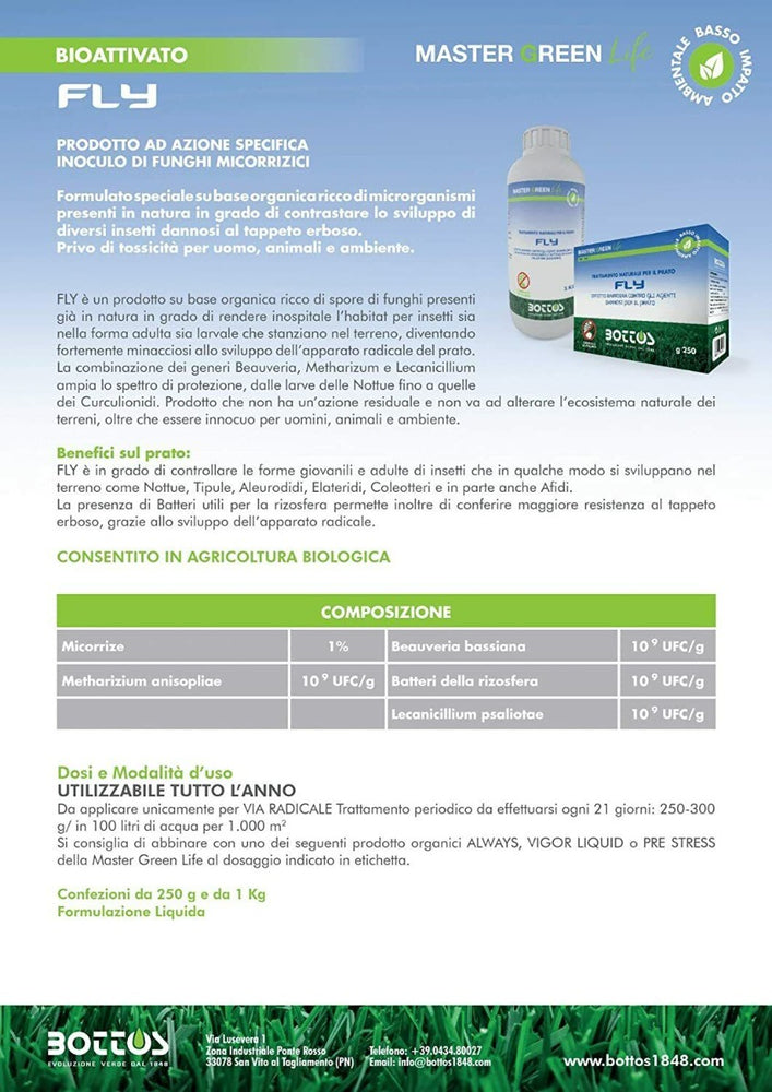 CONCIME MASTER GREEN LIFE FLY DA 250 GR. BOTTOS
