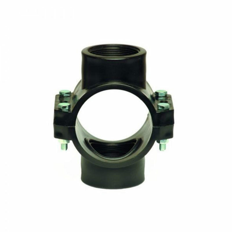 PRESA A STAFFA DOPPIA PER TUBO POLIETILENE 63X3/4X3/4