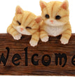 DECORAZIONE WELCOME GATTI CM.30 IN RESINA ANTICO MESTIERE