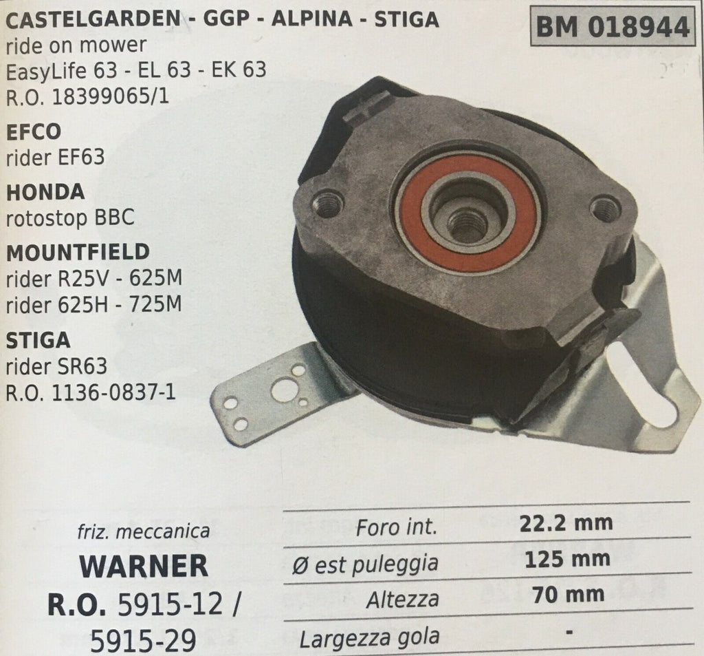 Frizione ricambio per trattorino Oleomac OM63C/6.5HP BRUMAR