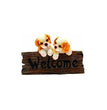 DECORAZIONE WELCOME CON CANI CM.29 IN RESINA ANTICO MESTIERE