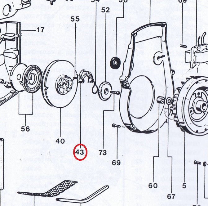 Arpione per avviamento ricambio motore I150 motozappa BL85 Benassi