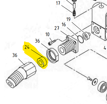 Gommino di tenuta testina inclinata ricambio potatore Campagnola